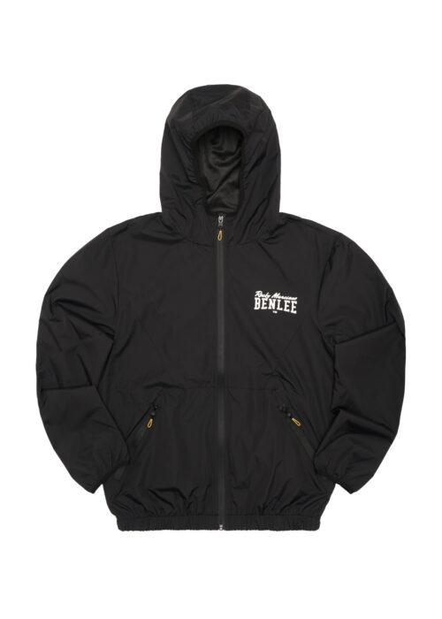 hombre windjacke con capucha regular fit negro/plateado