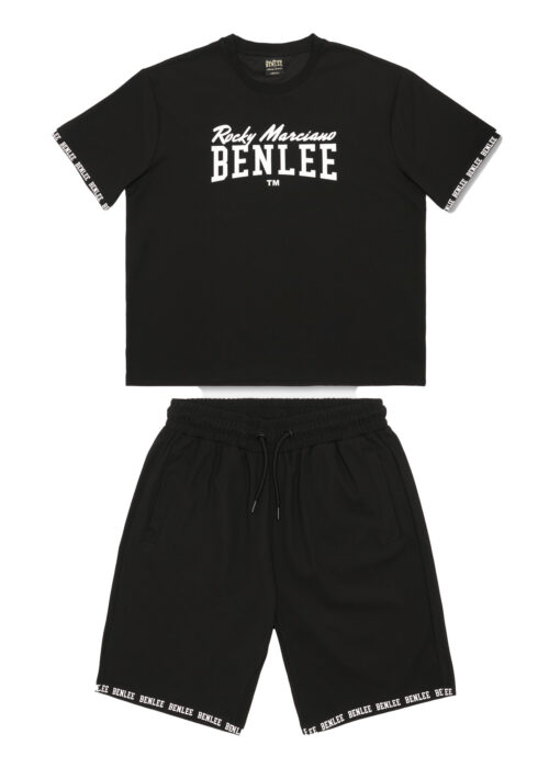 camiseta de hombre lockere corte & pantalones cortos regular fit negro/blanco