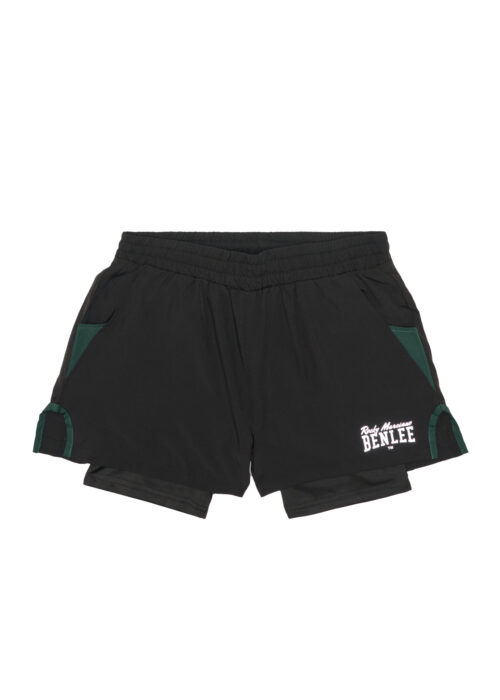 pantalón de hombre corto técnico regular fit negro/verde