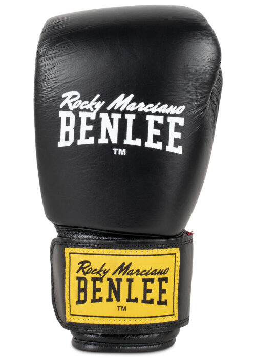 guantes profesionales de boxeo de cuero negro/rojo
