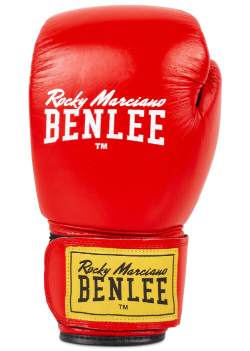 guantes profesionales de boxeo de cuero rojo/negro