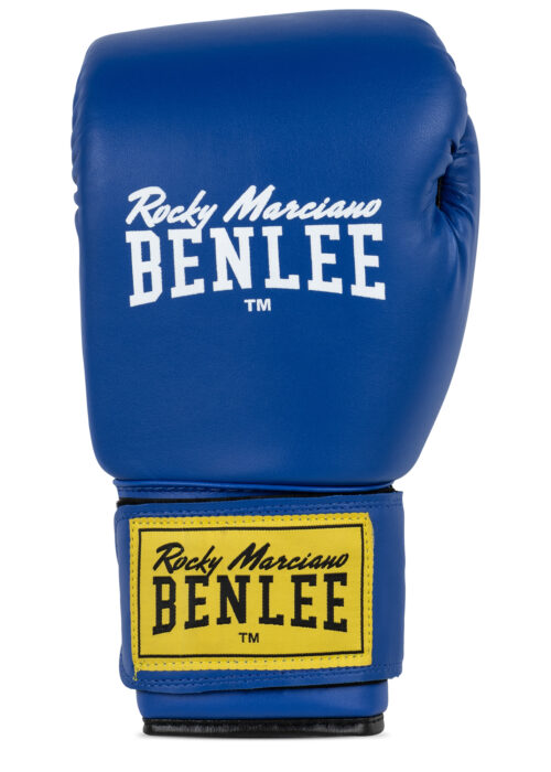 guantes profesionales de boxeo de polipiel azul/negro