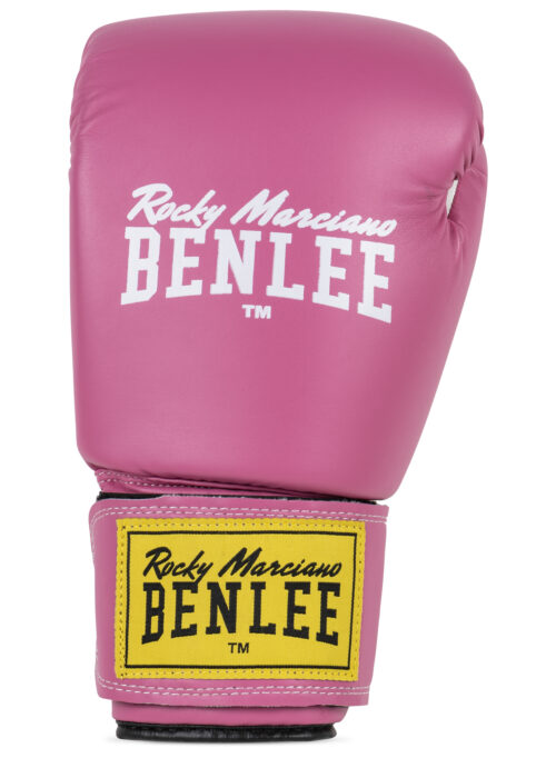 guantes profesionales de boxeo de polipiel pink/blanco