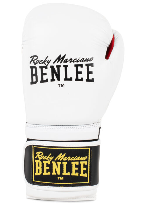 guantes profesionales de boxeo de cuero blanco