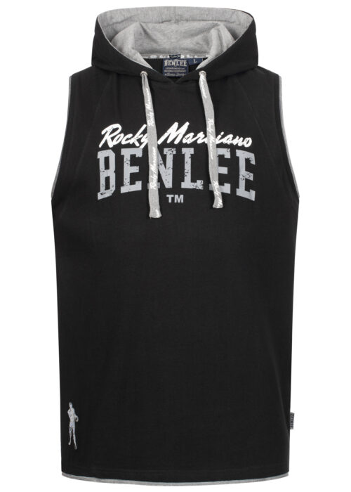 hombre ärmelloses camiseta con capucha regular fit negro