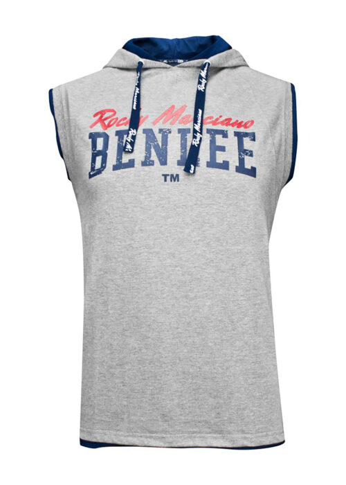 hombre ärmelloses camiseta con capucha regular fit marl gris