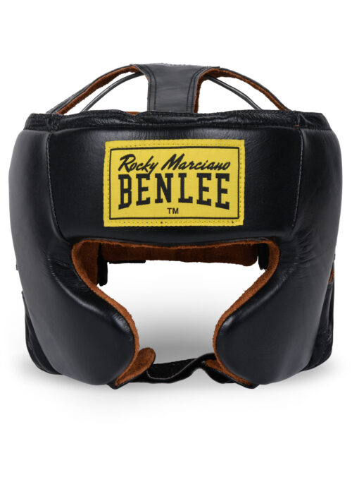 kopfschutz de cuero negro