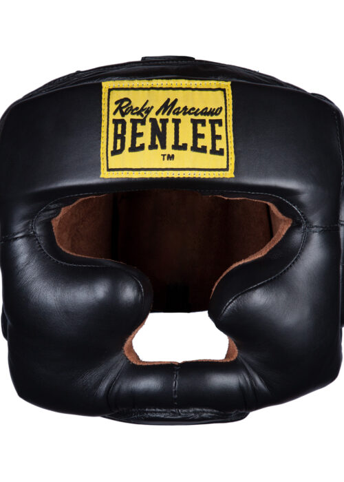 kopfschutz de cuero negro