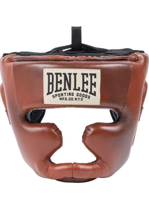 kopfschutz de cuero brown/negro/beige