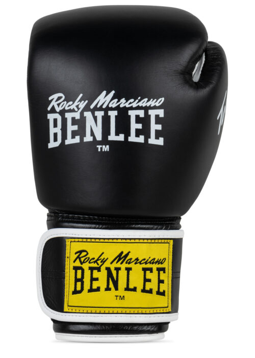 guantes profesionales de boxeo de cuero negro