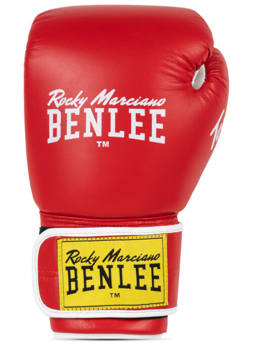 guantes profesionales de boxeo de cuero rojo/blanco