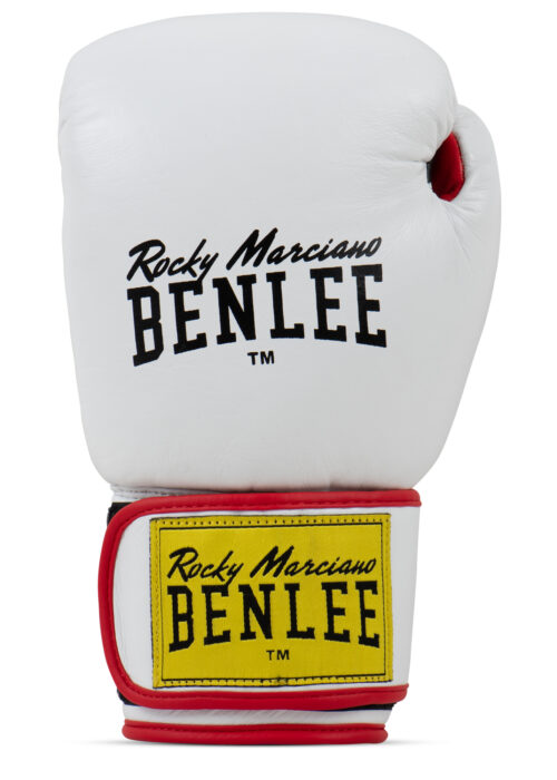 guantes profesionales de boxeo de cuero blanco/negro/rojo