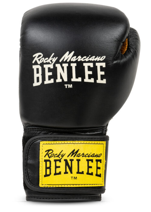 guantes profesionales de boxeo de cuero negro