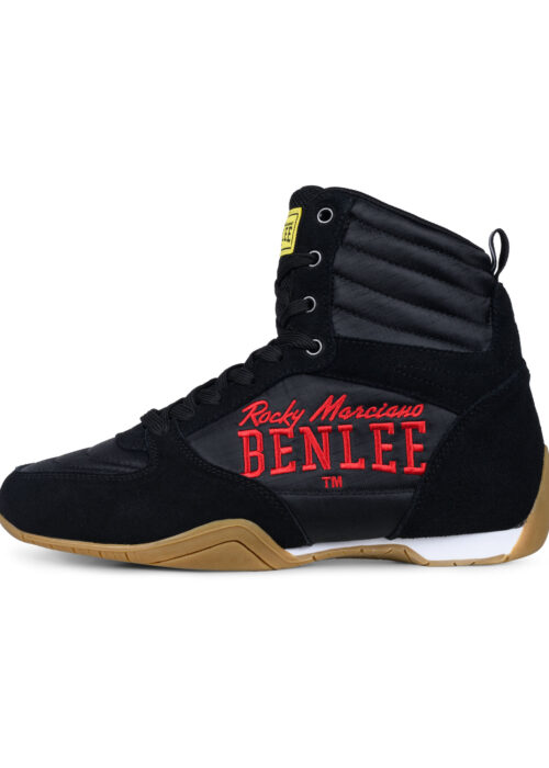 botas profesionales de boxeo negro/rojo