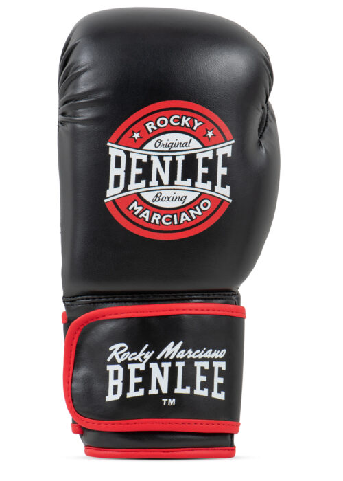 guantes profesionales de boxeo de polipiel negro/rojo/blanco