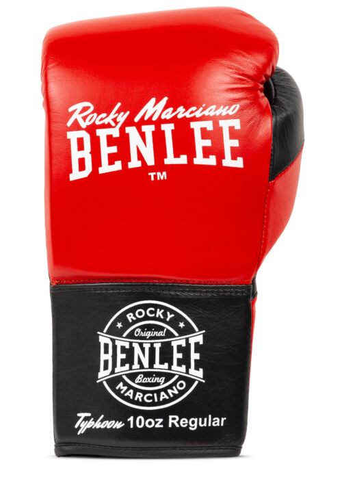 guantes profesionales de boxeo de cuero rojo/negro