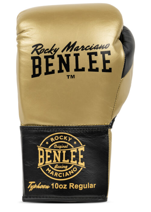 guantes profesionales de boxeo de cuero gold/negro