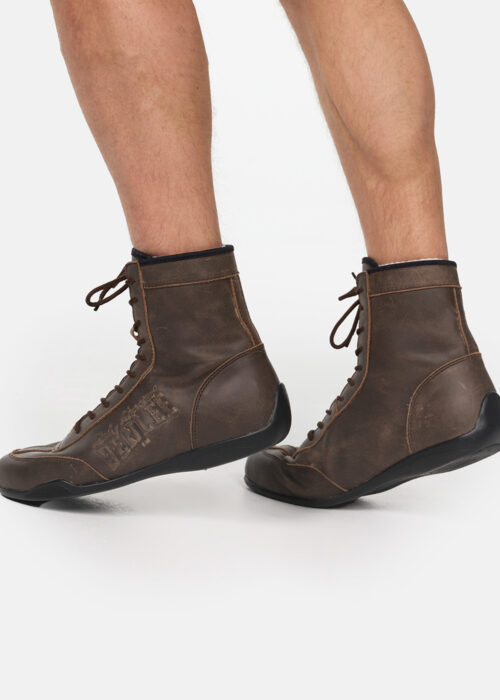 botas profesionales de boxeo de cuero vintage brown