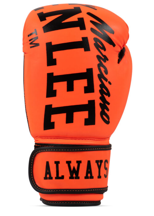 guantes profesionales de boxeo de polipiel neon orange