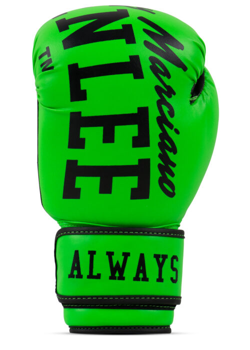 guantes profesionales de boxeo de polipiel neon verde