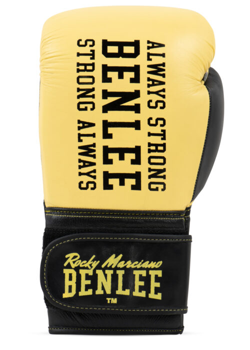 guantes profesionales de boxeo de cuero yellow/negro