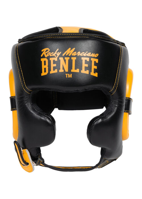 kopfschutz de cuero negro/yellow