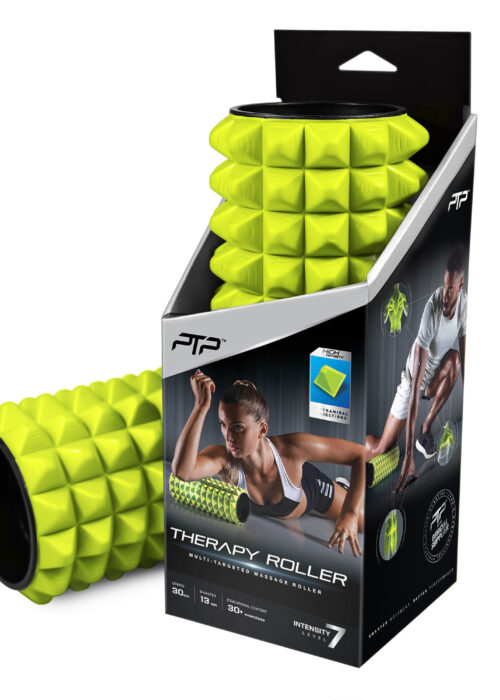 multicolour targeted massage roller lime