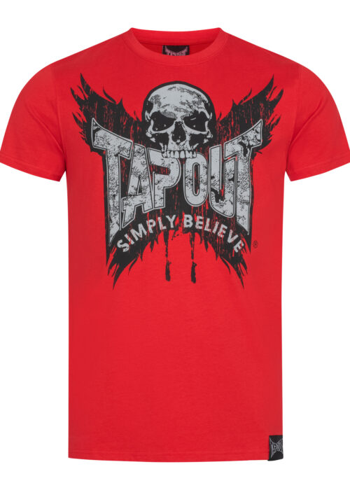 camiseta de hombre regular fit rojo/negro/plateado