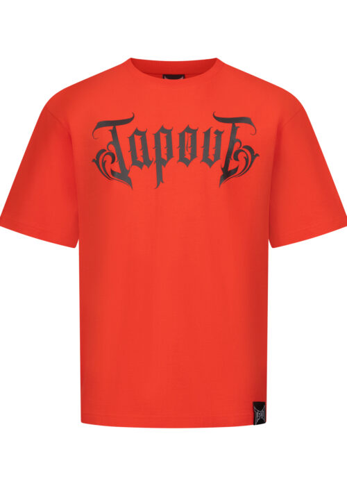 camiseta de hombre oversize rojo/negro