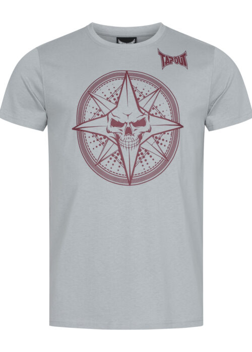 camiseta de hombre regular fit gris/rojo
