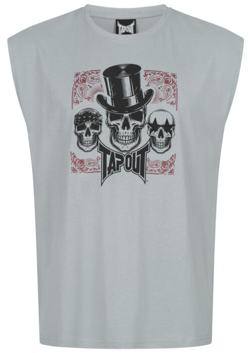 hombre ärmelloses camiseta regular fit gris/negro/rojo