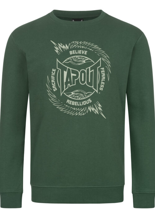 hombre cuello redondo sudadera regular fit verde/verde