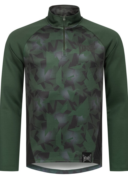 hombre langärmeliges camiseta técnica deportiva regular fit verde/negro