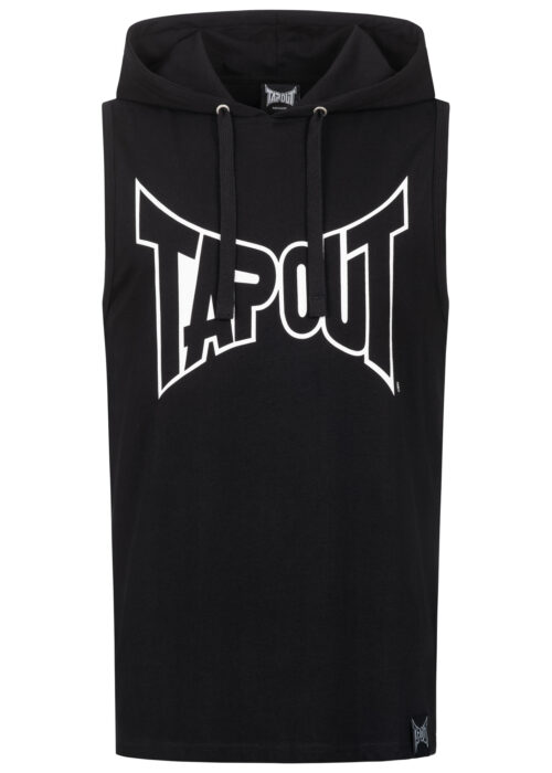 hombre ärmelloses camiseta con capucha regular fit negro/blanco