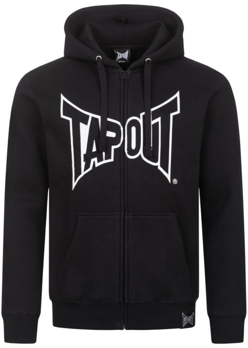 hombre kapuzenjacke con cremallera regular fit negro/blanco