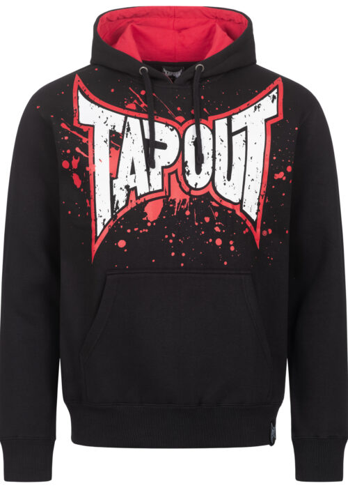 sudadera de hombre con capucha regular fit negro/rojo/ecru