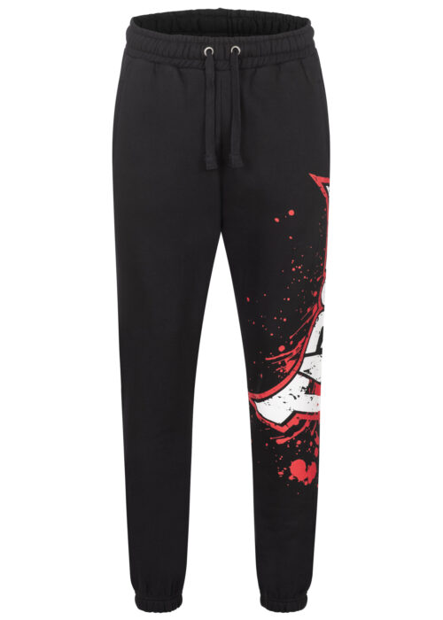 pantalón de hombre de chándal regular fit negro/rojo/ecru