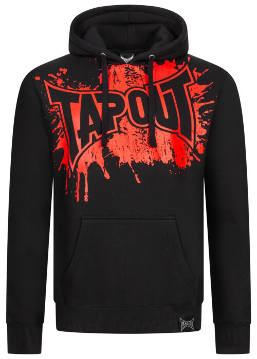 sudadera de hombre con capucha regular fit negro/rojo