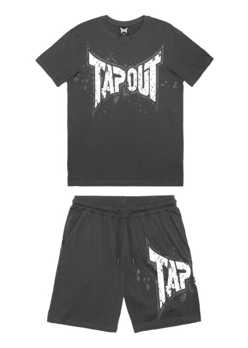 camiseta de hombre & pantalones cortos set regular fit anthracite/blanco