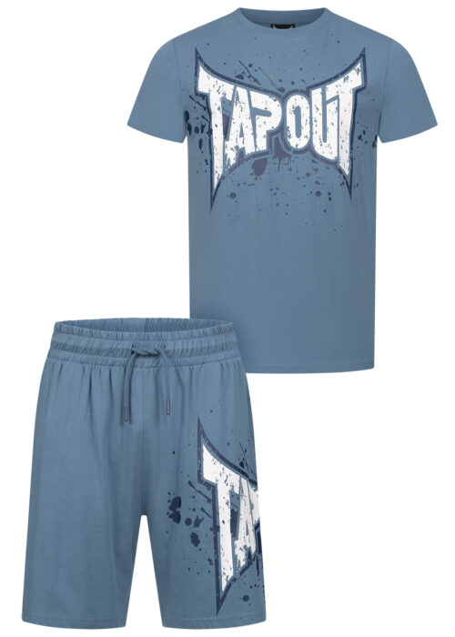 camiseta de hombre & pantalones cortos set regular fit pigeon azul/blanco/azul marino