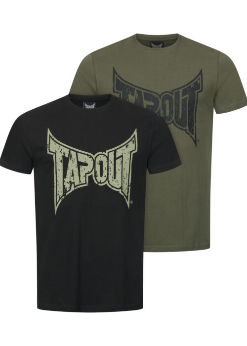 camiseta de hombre regular fit pack doble negro/olive