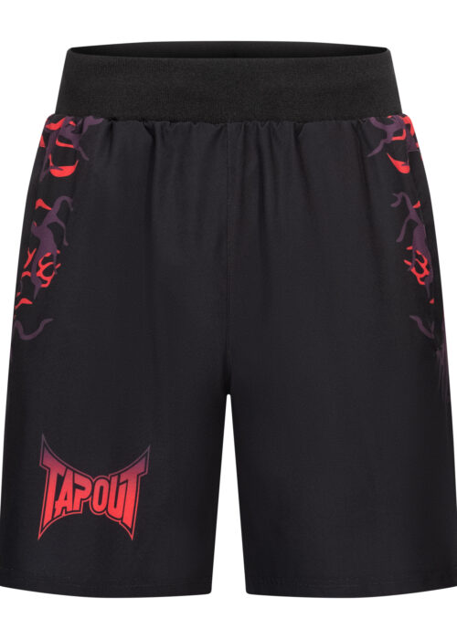 pantalón de hombre corto técnico regular fit negro/rojo/aubergine