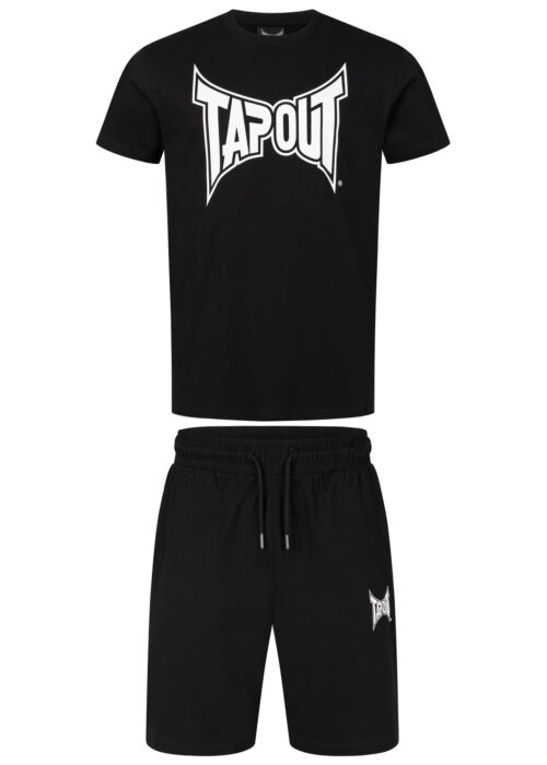 camiseta de hombre & pantalones cortos set regular fit negro