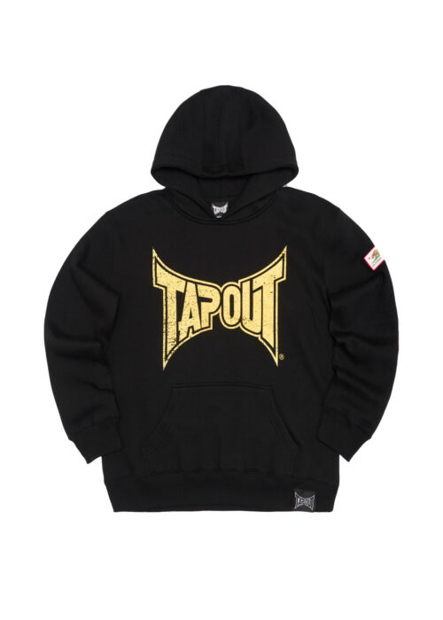 sudadera de hombre con capucha regular fit negro/gold
