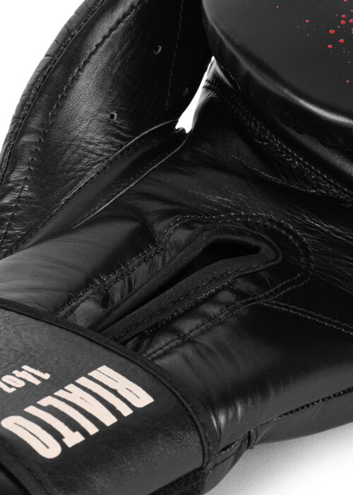 guantes profesionales de boxeo de cuero (1 par) negro/ecru/rojo