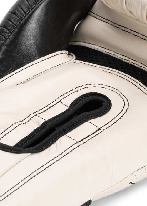 guantes profesionales de boxeo de cuero (1 par) ecru/negro