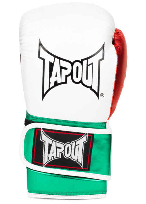 guantes profesionales de boxeo de polipiel (1par) blanco/verde/rojo