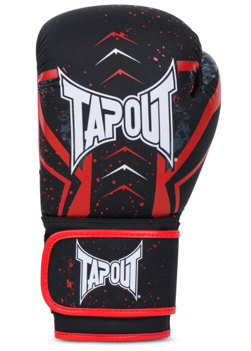 guantes profesionales de boxeo de polipiel negro/rojo/blanco