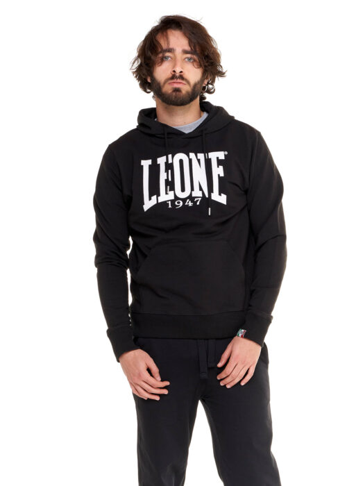 sudadera de hombre con capucha negro/blanco