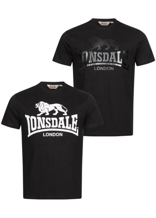 kelso camiseta de hombre regular fit pack doble negro/negro